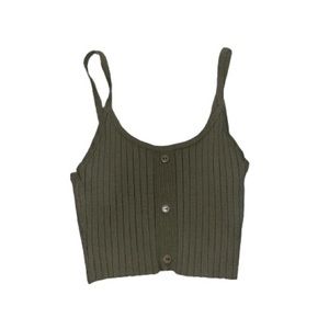 Forever 21 Ribbed Cropped Spaghetti Shirt | Light Green